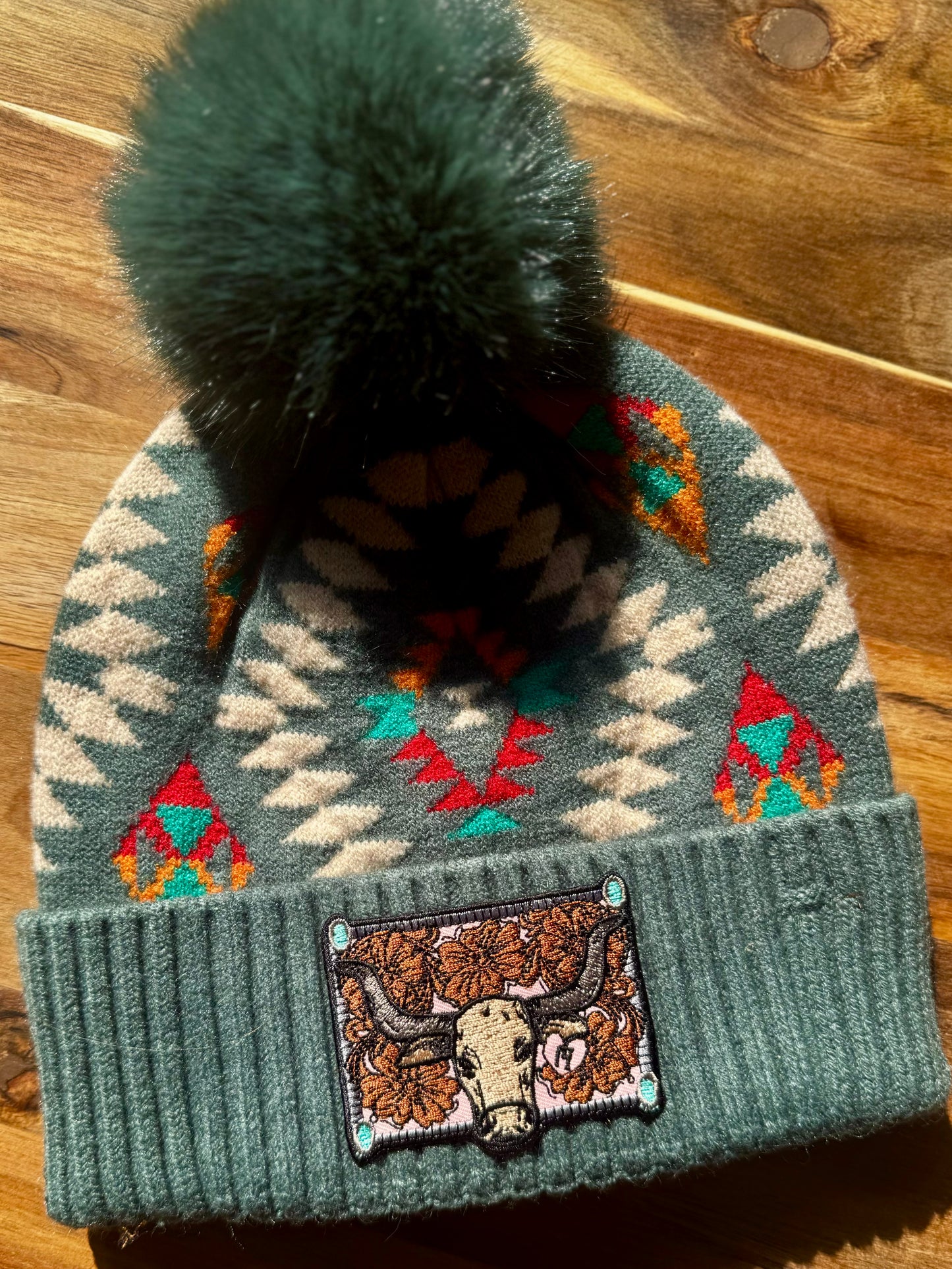 Take The Bull By The Horns Aztec Beanie
