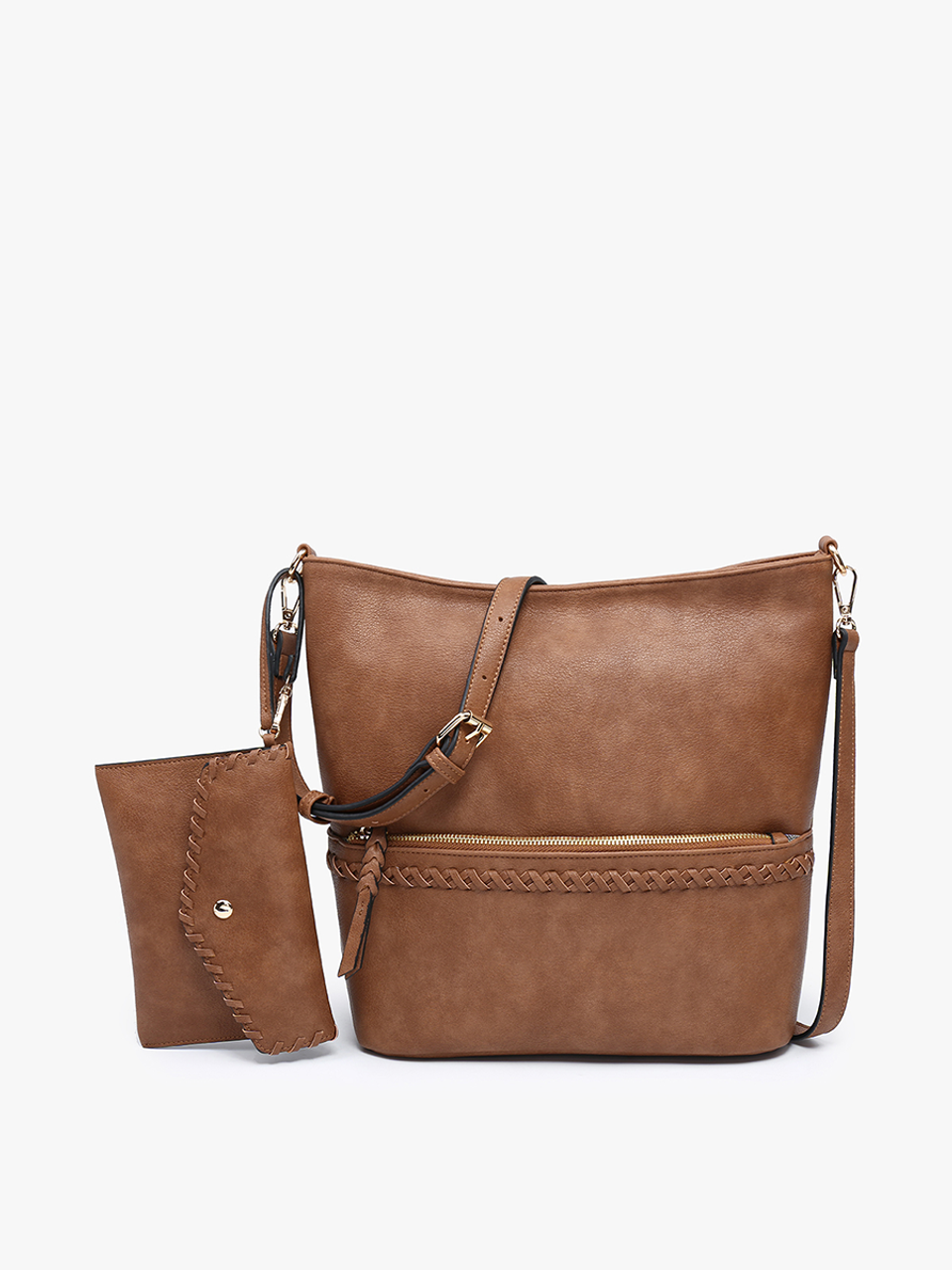 Cynthia Distressed Whipstitch Hobo with Wristlet