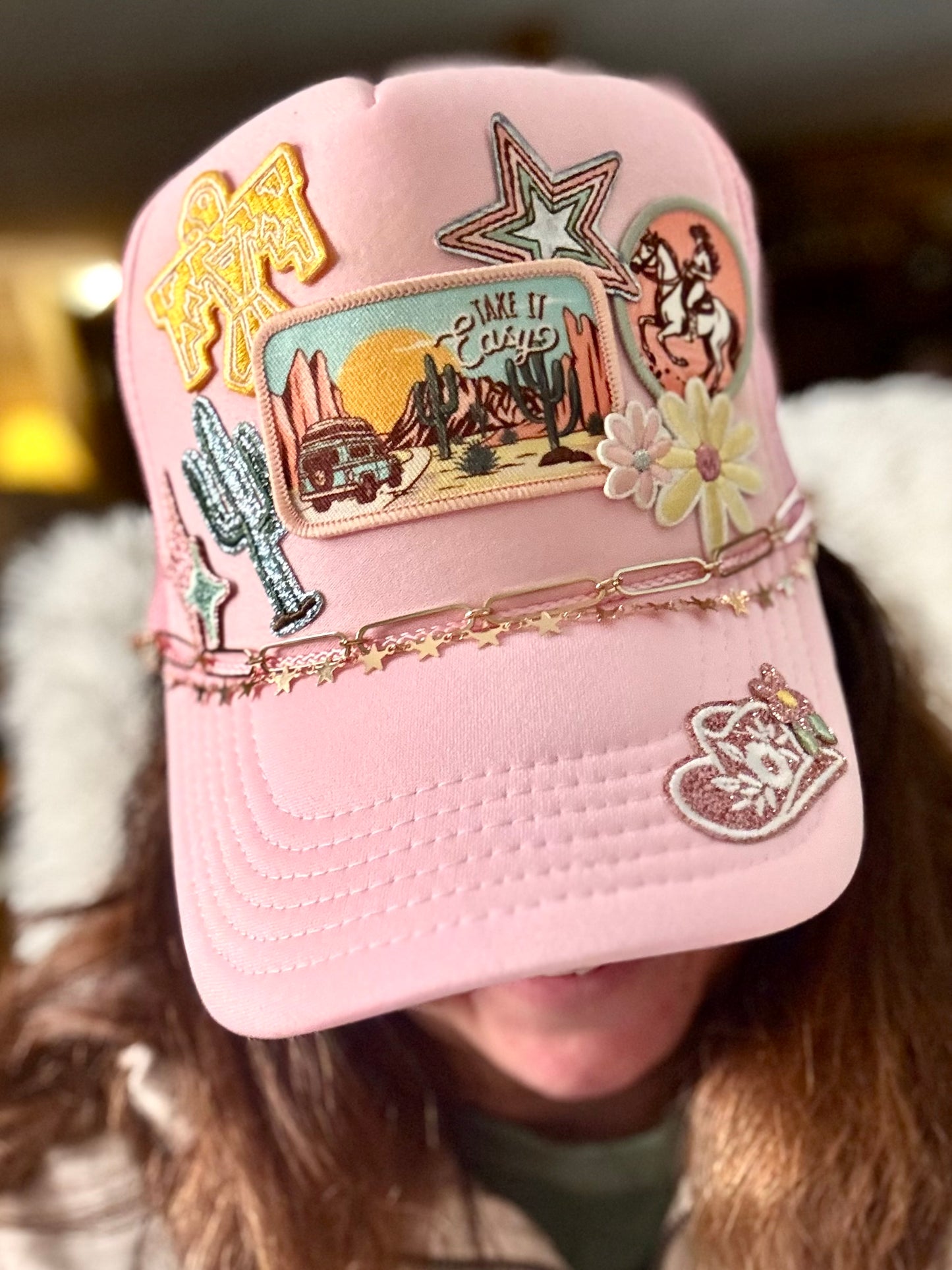 Take it Easy Cowgirl Trucker