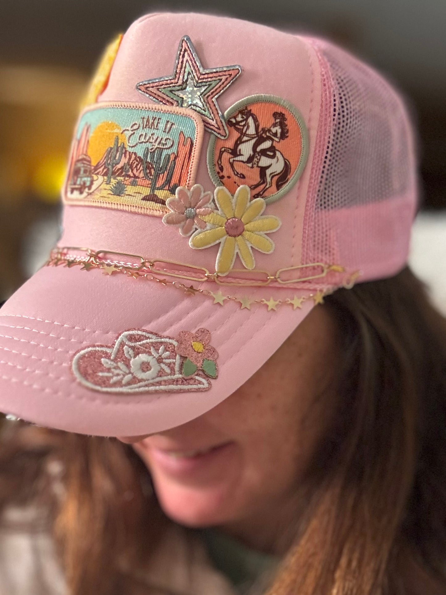 Take it Easy Cowgirl Trucker