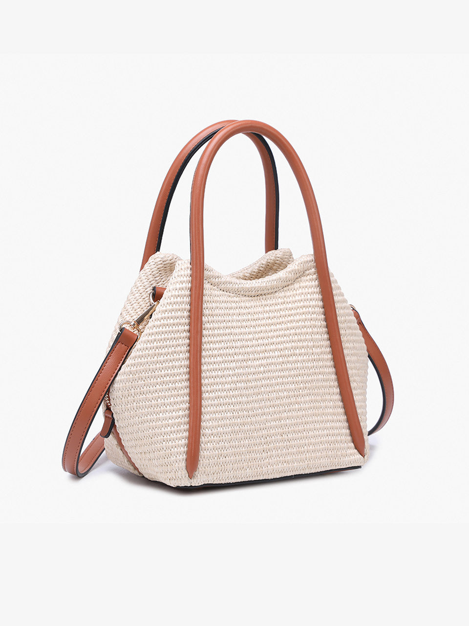 Brynne Straw Satchel w/ Vegan Leather Straps
