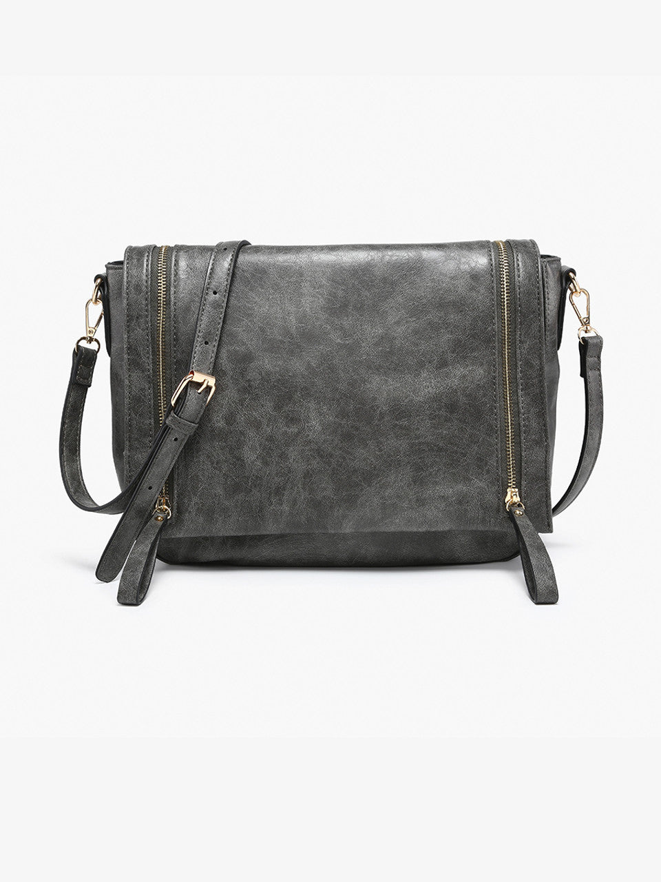 Foster Distressed Dual Zip Crossbody