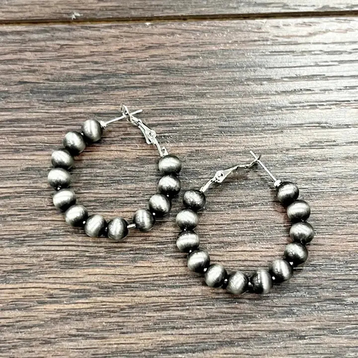 Navajo Bead Hoop Earrings