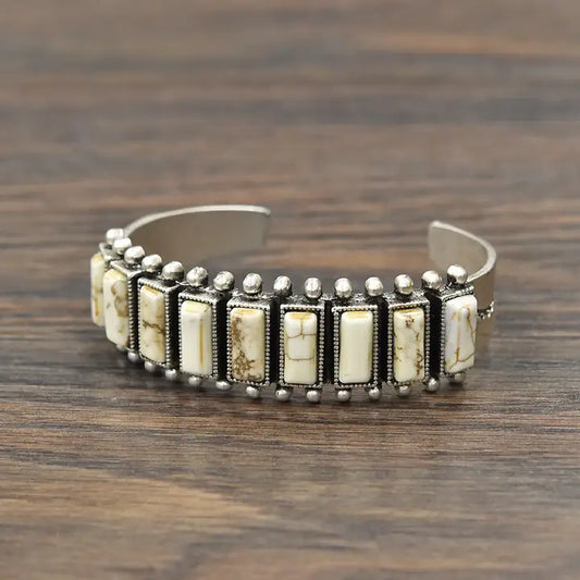 White Turquoise Cuff Bracelet