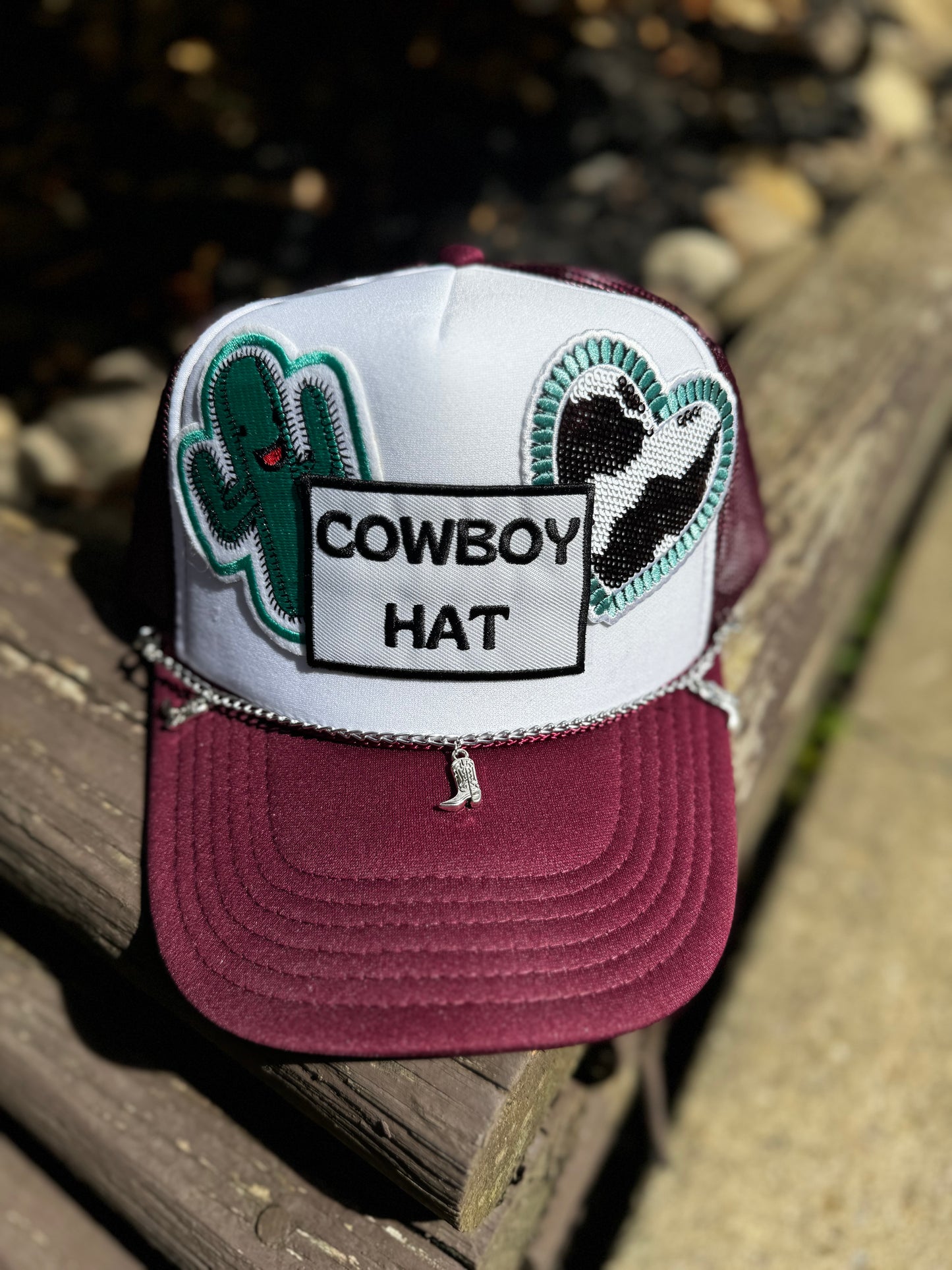 Cowboy Trucker Hat with Patches