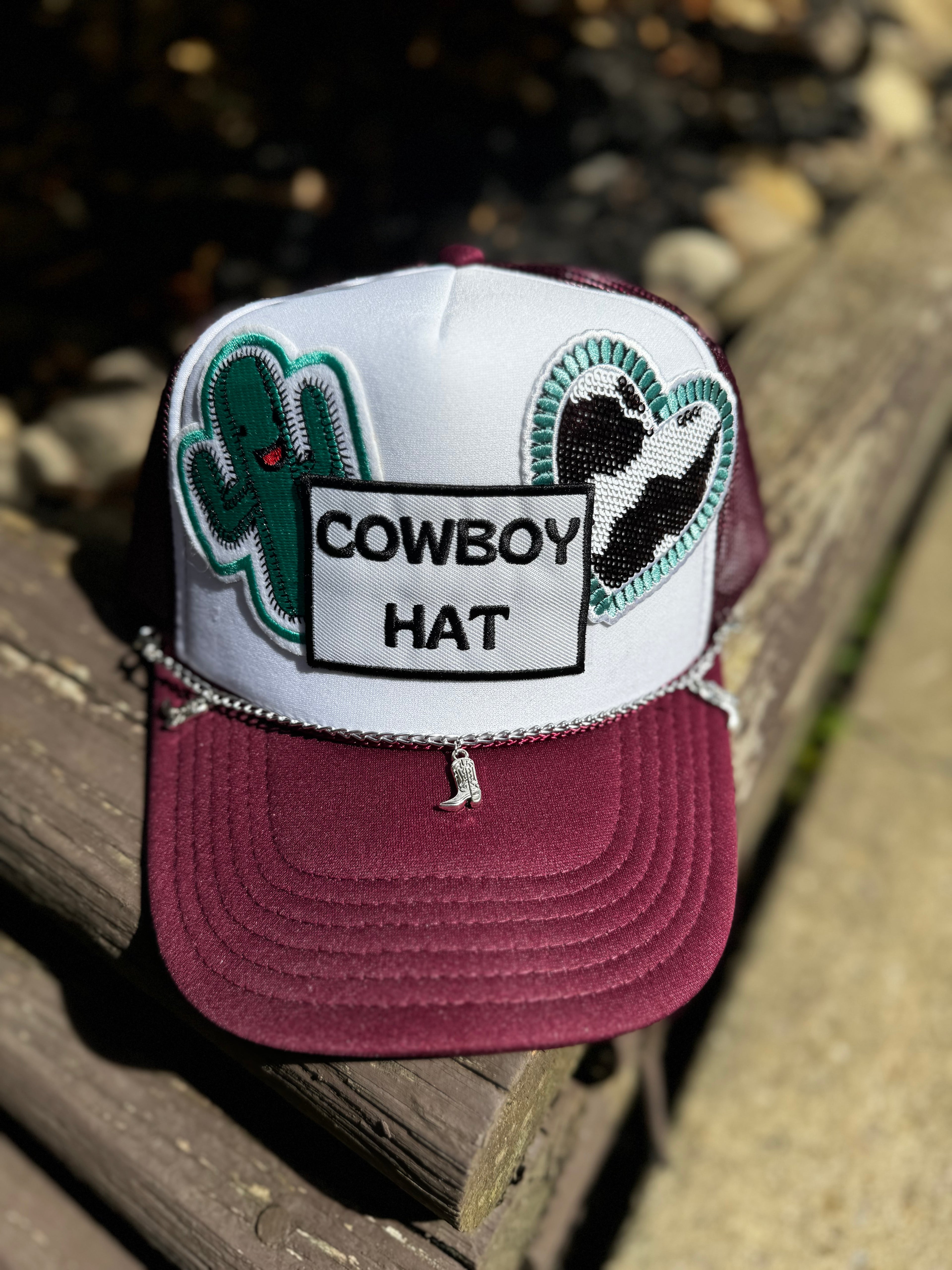 Cowboy Trucker Hat with Patches