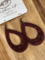Hand Tooled Leather Earrings