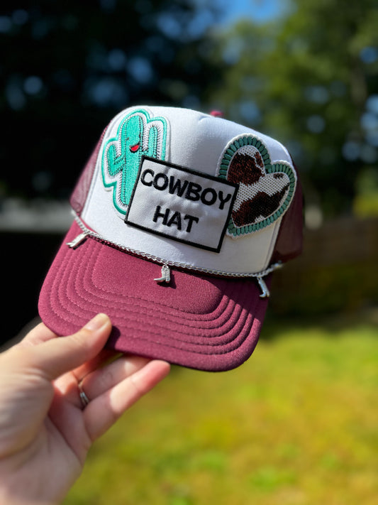 Cowboy Trucker Hat with Patches