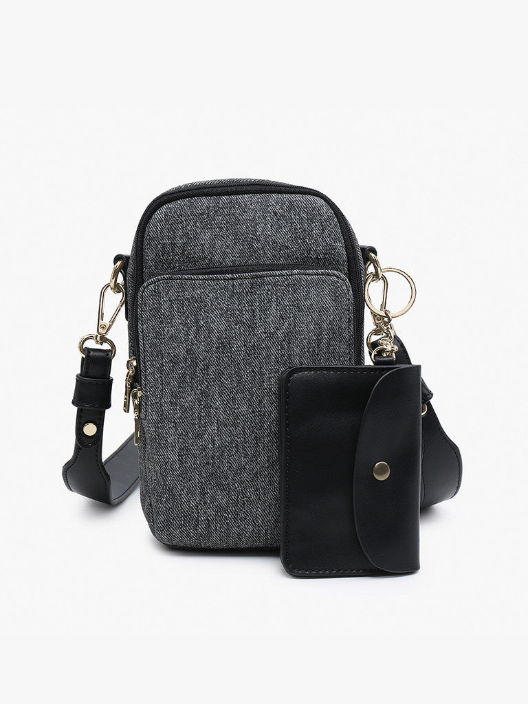 Parker Denim 3 Compartment Crossbody w/ Pouch