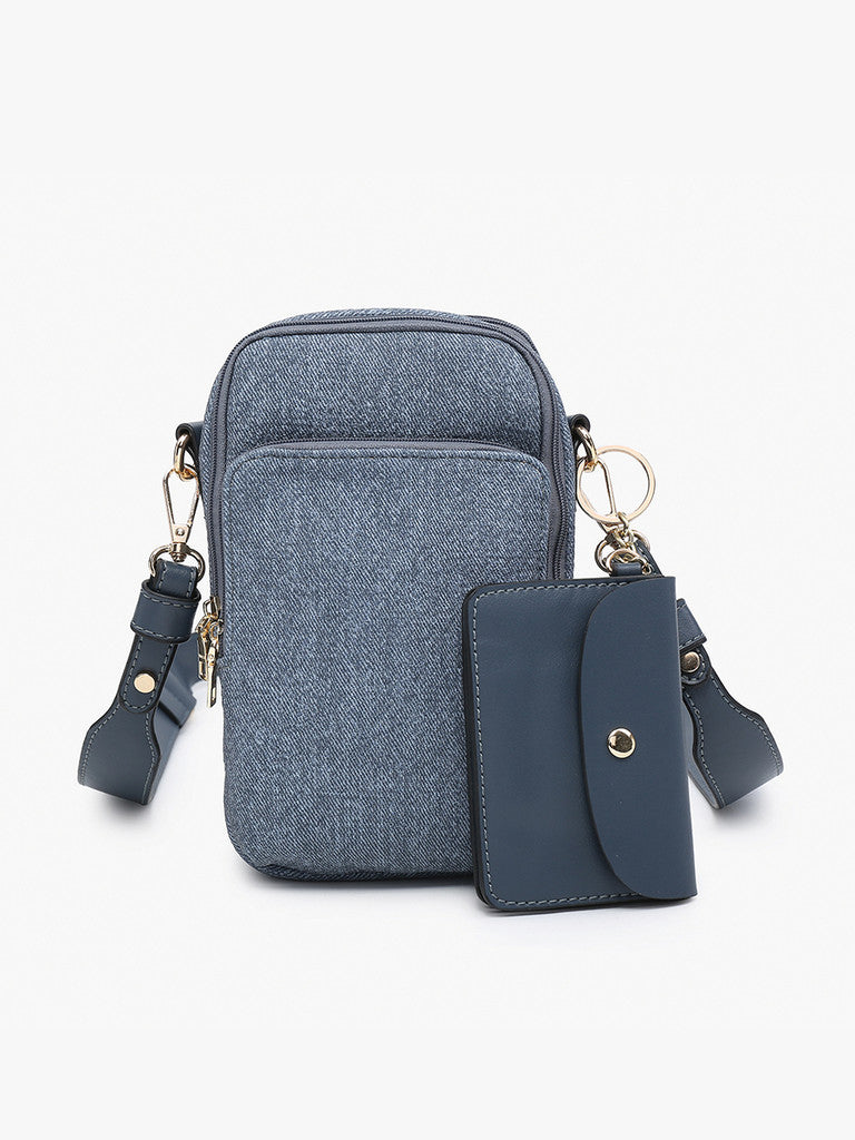 Parker Denim 3 Compartment Crossbody w/ Pouch