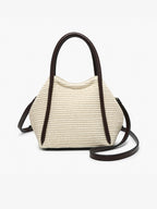 Brynne Straw Satchel w/ Vegan Leather Straps