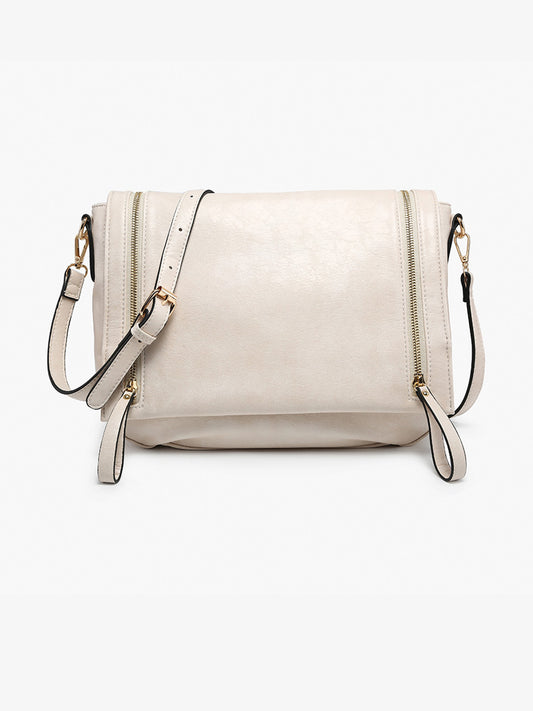 Foster Distressed Dual Zip Crossbody
