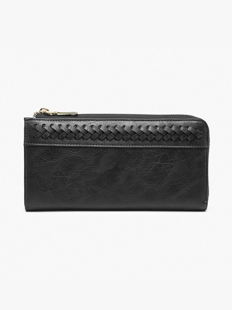 Gia Braided Detail Zip-Top Wallet