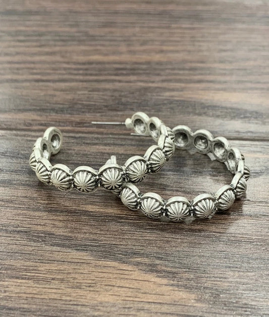 Concho Hoop Earrings