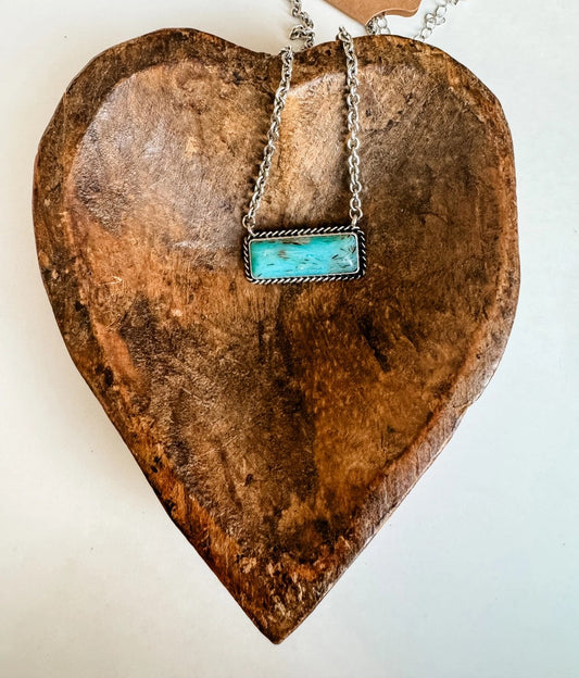 Western Turquoise Bar Necklace